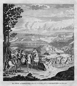 Images Dated 25th July 2008: The siege of Barcelona taken by the Earl of Peterborough in the year 1705