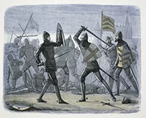 James Doyle Gallery: The Siege of Calais, France, 1346-1347 (1864). Artist: James William Edmund Doyle