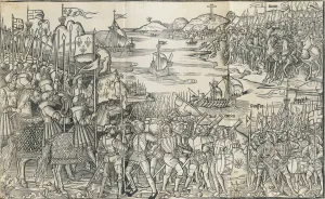 Knights Prints: The siege of Constantinople. From: Peregrinatio in terram sanctam, 1486
