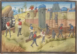The Siege of Jerusalem, 1099. Miniature from the Historia by William of Tyre, 1460s. Artist: Anonymous