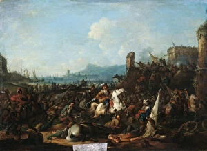 Protestantism Gallery: The Siege of La Rochelle in October 1628, early 18th century. Artist: Arnold Frans Rubens