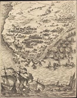 Protestant Gallery: The Siege of La Rochelle [plate 10 of 16; set comprises 1952.8.97-112], 1628 / 1631