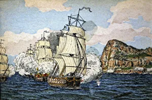 Siege and loss of Gibraltar besieged by the English fleet led by Admiral Rooke on August 4, 1704 Siege and loss of Gibraltar besieged by the English fleet led by Admiral Rooke on August 4, 1704