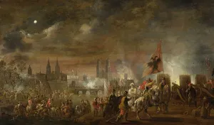 Double Headed Eagle Prints: The Siege of Magdeburg, 1631, (1650). Creator: Pieter Meulener