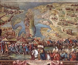Chevaliers Of Malta Collection: The siege of Malta. Detail. Artist: Perez d Aleccio (da Lecce), Matteo (1547-1616)