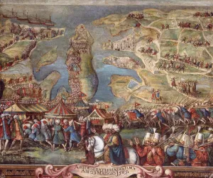 Hospitallers Prints: The siege of Malta. Detail. Artist: Perez d Aleccio (da Lecce), Matteo (1547-1616)