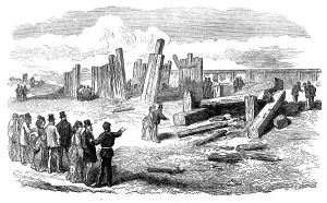 Showing Prints: Siege Operations at Chatham: destruction of the stockade by gun-cotton and powder