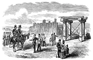 Sapper Prints: Siege Operations at Chatham: stockade prepared for blowing up with gun-cotton and powder