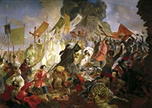 Patriotism Collection: The Siege of Pskov by Stephen Bathory in 1581, 1839-1843. Artist: Karl Briullov