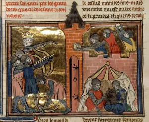 Longinus Prints: The siege of Shaizar, 1138 (From Li rommans de Godefroy de Buillon et de Salehadin')