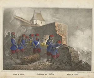 The Siege of Silistra, 1854. Artist: Scholz, Joseph (active 19th century) The Siege of Silistra, 1854. Artist: Scholz, Joseph (active 19th century)
