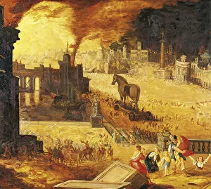 Aeneas Collection: The Siege of Troy, 17th century. Artist: Anonymous