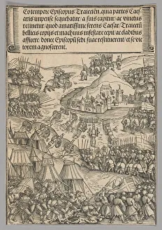 Siege of Utrecht, plate 6 from Historical Scenes from the Life of Emperor... printed c. 1520. Creator: Wolf Traut