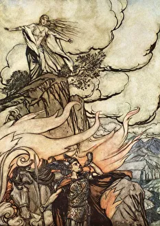 Siegfried leaves Brunnhilde in search of adventure, 1924. Artist: Arthur Rackham