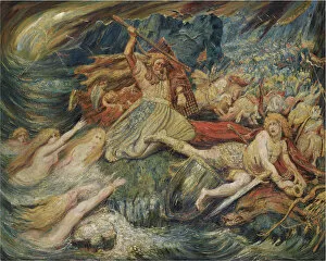 Varangians Collection: Siegfrieds Death, 1899. Artist: De Groux, Henry (1867-1930)