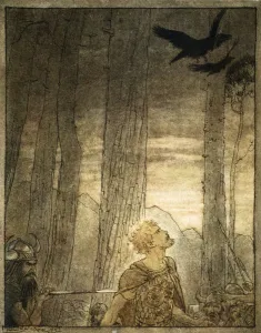 Stabbing Gallery: Siegfrieds death, 1924. Artist: Arthur Rackham
