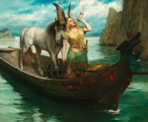 Odin Gallery: Siegfrieds Journey to the Rhine. The Twilight of the Gods. Singer Hubert Leuer as Siegfried, 1908