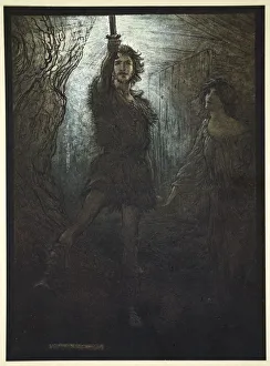 The Valkyrie Prints: Siegmund the Walsung thou does see! As bride gift he brings thee his sword, 1910