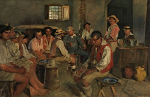Restaurant Prints: Siesta in an Osteria in Sora, 1880. Creator: Eilif Peterssen