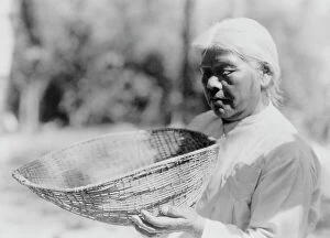 Basket Collection: Sifting basket-southern Miwok, c1924. Creator: Edward Sheriff Curtis
