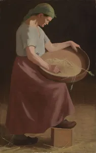 Sieve Prints: Sifting Grain, 1908. Creator: Juho Rissanen