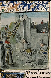 Austrasia Prints: Sigebert III ordering the reconstruction of a city in Austrasia