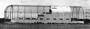 Dirigible Prints: A sight England is to see before long: a shed for a dirigible balloon under construction