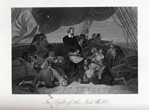 In Sight of the New World, 1882. Artist: McRae, John (1859-1921) In Sight of the New World, 1882. Artist: McRae, John (1859-1921)