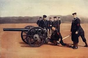 Sighting A Naval Field Gun, 1900. Creator: Gregory & Co
