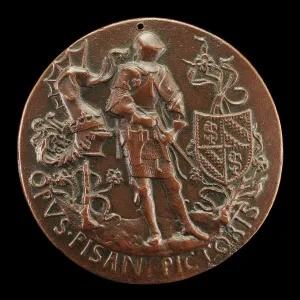 Pisanello Prints: Sigismondo Armed and Holding a Sword [reverse], c. 1445. Creator: Pisanello