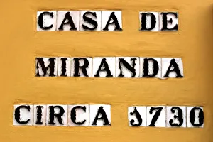 Tenerife Prints: Sign for the Casa de Miranda circa 1730, Puerto de la Cruz, Tenerife, Canary Islands, 2007