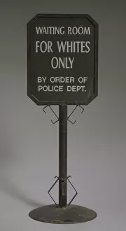 Racial Segregation Collection: Sign from segregated railroad station, ca. 1930s. Creator: Unknown