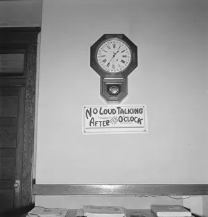 Rooming House Prints: Sign in upstairs hall of small hotel, West Carlton, Oregon, 1939. Creator: Dorothea Lange