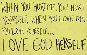 Placard Collection: Sign from Womens March on Washington with When you hurt me you hurt