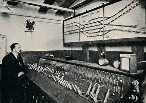 Cecil J Allen Prints: The Signal-Box at a Tube Railway Junction, 1926