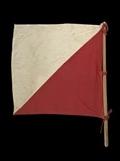 Signalling Gallery: Signal flag with pole, early 20th century. Creator: Unknown