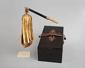 Signalling Gallery: Signaling Baton (Saihai) and Storage Box, Japanese, 18th century. Creator: Unknown