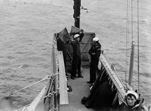 Dreadnought Prints: Signalling from USS Arkansas, between c1910 and c1915. Creator: Bain News Service