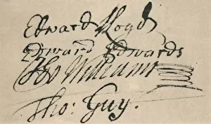 A History Of Lloyds Gallery: Signature of Edward Lloyd, 1692, (1928)