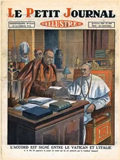 Le Petit Journal Gallery: Signing of the accord between the Vatican and Italy, 1929. Creator: Unknown