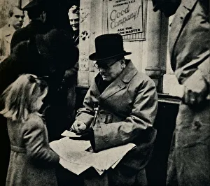 Signature Collection: Signing Autographs in the North Country, c1945. Creator: Unknown