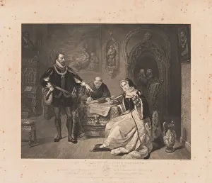 Signing of the Death Warrant of Lady Jane Grey. Creator: Charles Kennedy Burt (American