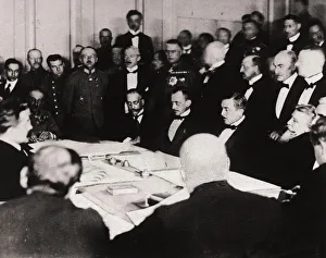 Peace Treaty Prints: The signing of the Treaty of Brest-Litovsk in the fortress of Brest-Litovsk