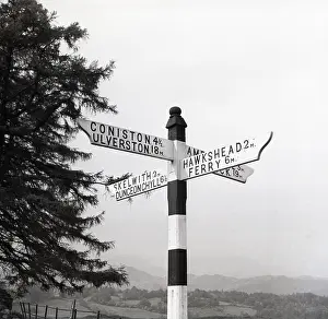 Sign Prints: Signpost, Lake District, c1955. Creator: Arthur Charles Kirby Ware