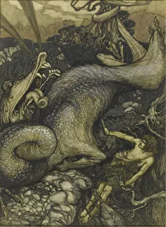 Varangians Collection: Sigurd the Dragon Slayer, 1901. Artist: Rackham, Arthur (1867-1939)