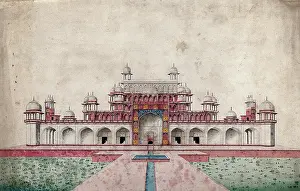 Water Channel Prints: Sikandra, near Agra, Uttar Pradesh: mausoleum of the Emperor Akbar