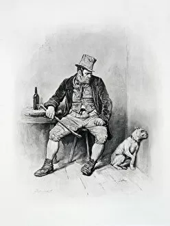 Dickensian Gallery: Bill Sikes and his dog, c1894. Artist: Frederick Barnard