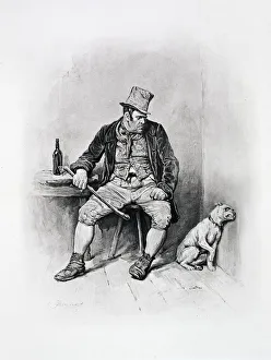 Dickensian Gallery: Bill Sikes and his dog, c1894. Artist: Frederick Barnard