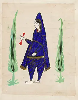 Kalighat Prints: A Sikh Akalan. Creator: Unknown