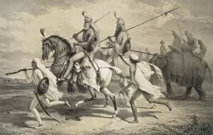 Castes Gallery: Sikh Chieftans going Hunting, 1858. Creator: A. Soltykoff (1806?1859)